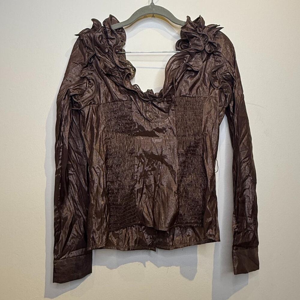 Brown Ruffled Top - Picture 5 of 6